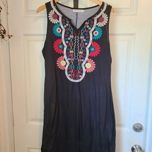 (1047) Miss Look, Boho Style Summer Dress, Extra Large, Floral Pattern